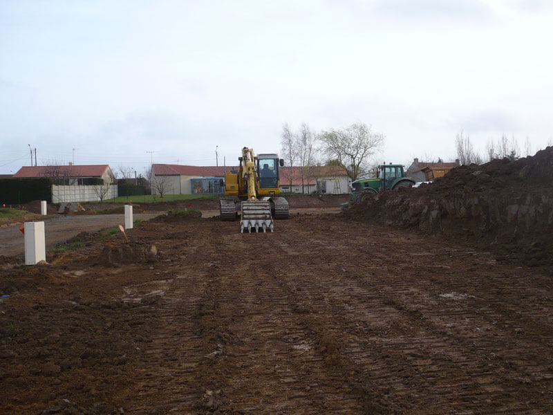 Terrassement d'une plateforme pour lotissement sur Saint Macaire en Mauges